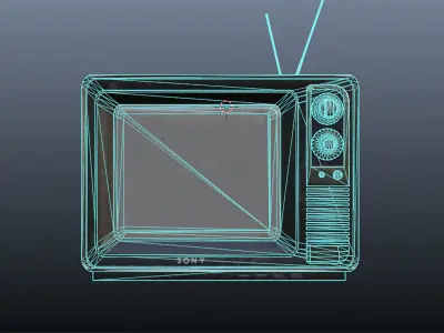 vintage tv Low-poly 3D model