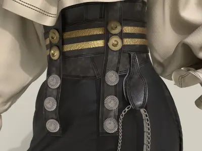 vintage female outfit 3D model