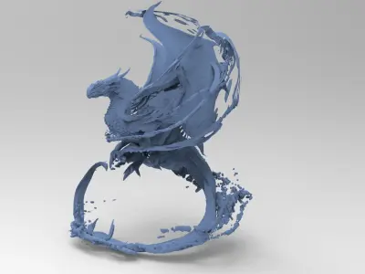 Dragon water splash sculpture collection  3D model