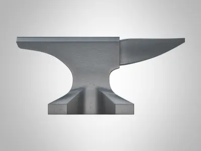 Anvil metal part Low-poly 3D model