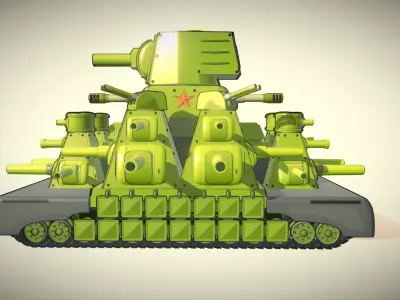 Super Heavy tank KV-44 Low-poly 3D model