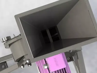 Feed grain and plant stalk crusher and grinder 3D model