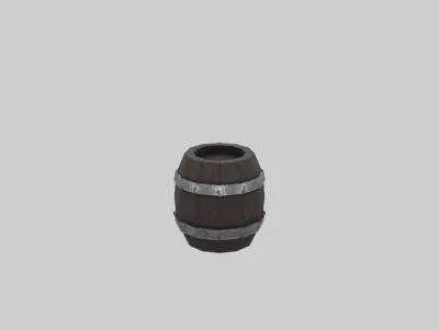 Barrel wooden Low-poly 3D model