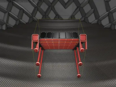 Sci-Fi Stairs - 13- Red Version Low-poly 3D model