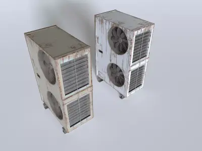 Rusty Rooftop AC hvac unit 2 Low-poly 3D model