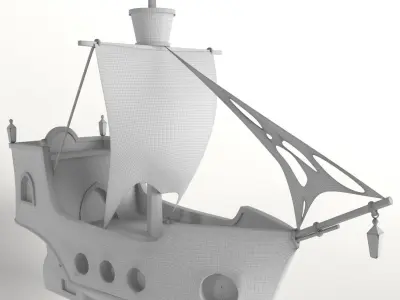 Cartoon ship 3D model purchase
