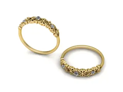 Primary Vintage Filigree Scalloped Eternity Band 3D print model