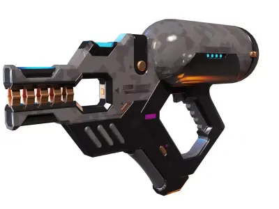 sci-fi gun Low-poly 3D model