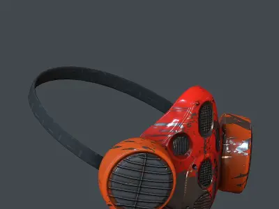 Gas mask helmet 3d model scifi Low-poly Low-poly Low-poly 3D model