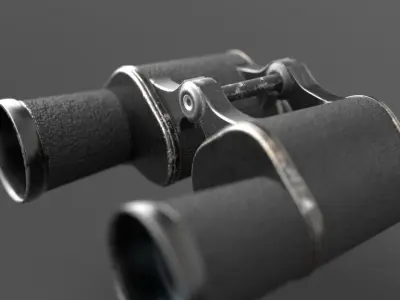 WWII Binoculars  Low-poly 3D model