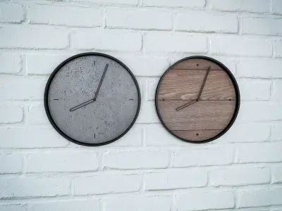 Minimalist Wall Clock Low-poly 3D model purchase