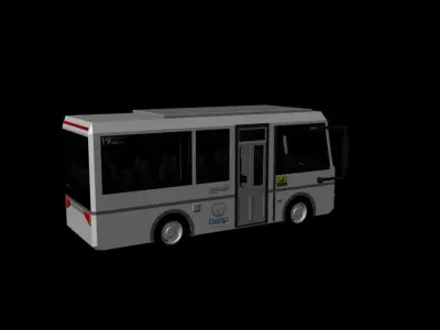 Minibus 19 SEATS Low-poly 3D model