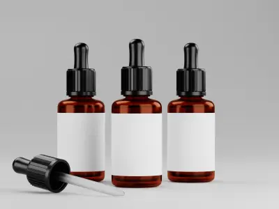 Realistic Dropper Bottle Model with Custom Label Space 3D model