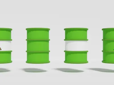 20 Low-Poly Barrels Low-poly 3D model