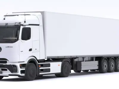 Mercedes-Benz eActros 600 with Trailer 3D model