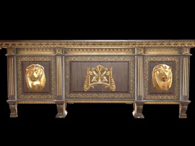 Antique Classic Victorian Table Low-poly 3D model