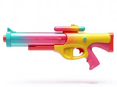 Rainbow Water Pistol Toy 3D Model Low-poly 3D model