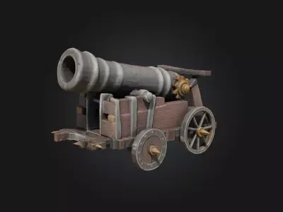 Stylized Medieval Cannon 3D model