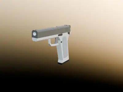 low poly 1911 pistol half bad recreation 3D model