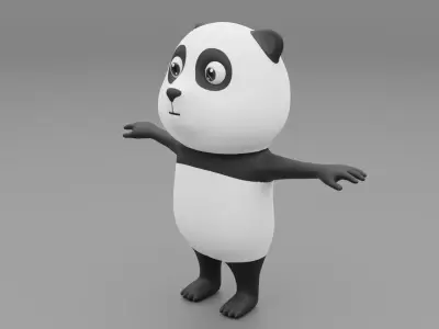 3D Panda Cartoon 3D model