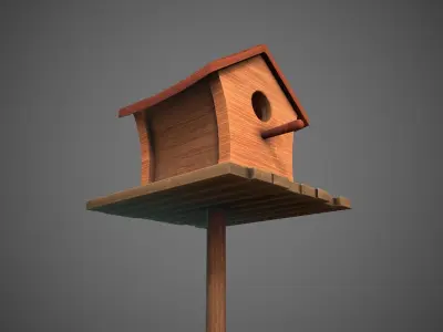Birdhouse Stylized Low-poly 3D model