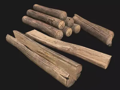 Firewood Logs Low-poly 3D model