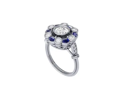 Solitaire-Art-Deco-Ring 3D print model get