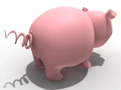 Cartoon pig 3D model purchase