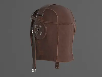 WWII Aviator goggles and hat 3D model