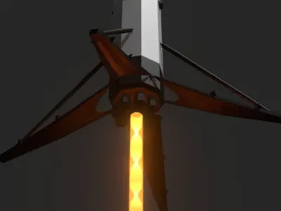 Falcon 9 - Low Poly rocket Low-poly 3D model