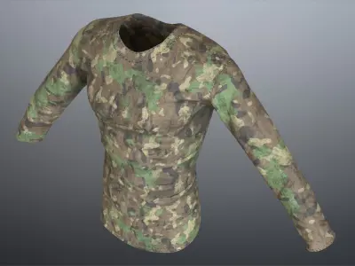 Military Camo Shirt Low-poly 3D model