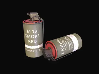 M18 Colored Smoke Grenade Low-poly 3D model