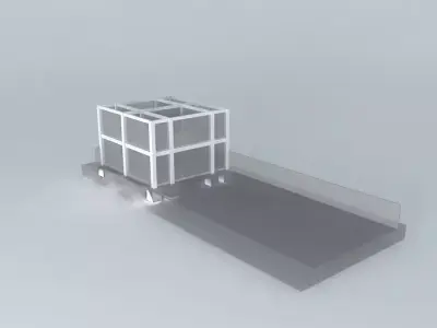 Architecture cube with light shining Free 3D model
