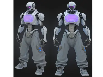 Advanced Humanoid Robot Low-poly 3D model