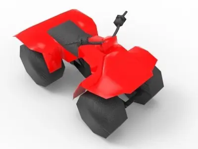 ATV - 4 Wheel Motobicycle - Cross LowPoly Free low-poly 3D model