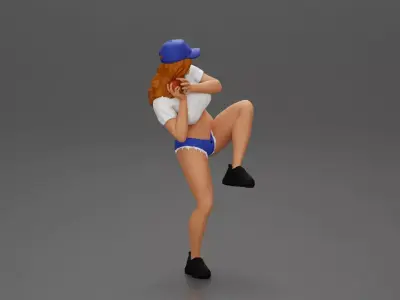 Preparing for a Baseball Play with a Quick Leg Lift 3D print model