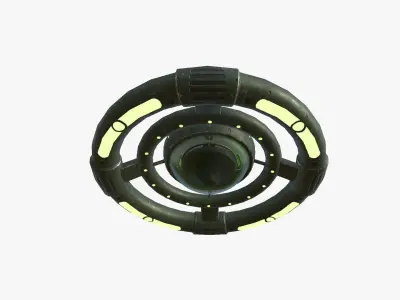 Alien Spaceship UFO E05 Dark Green - Sci Fi Spacecraft Design Low-poly 3D model