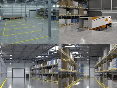 Warehouses Pack 3D model purchase