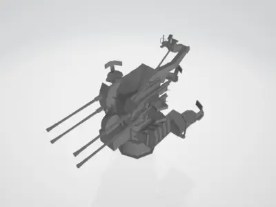 GERMAN WW2 FLAK AA GUN Low-poly 3D model purchase