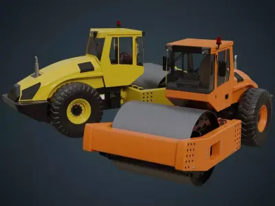 Compactor 1A Low-poly 3D model