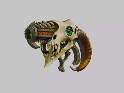 Infernal Skull Cannon Low-poly 3D model