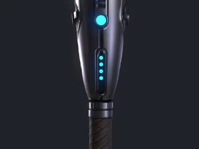 Futuristic Baseball Bat Low-poly 3D model