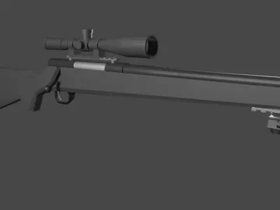 Low Poly R700 Sniper Rifle Free 3D model