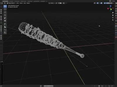 Post-Apocalyptic Razorwire Bat 3D model