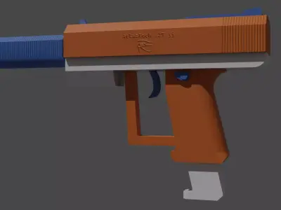 Free Rigged Game-Ready Sci-Fi Pistol  Free low-poly 3D model