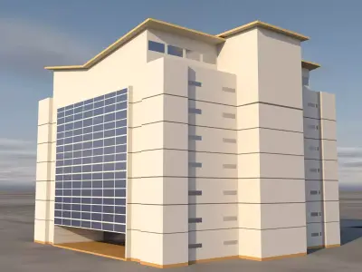 8-Storey Office Block 3D Model Low-poly 3D model