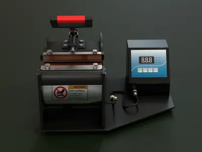 Industrial Mug Printing Heat Press Machine  Low-poly 3D model