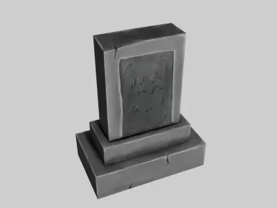 Hand Painted Gravestone Free low-poly 3D model