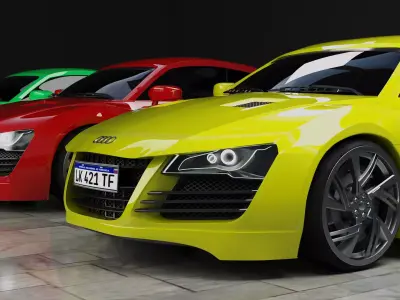 AUDI R8 car 3d model Low-poly 3D model