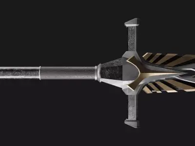 Bastard sword Low-poly 3D model buy
